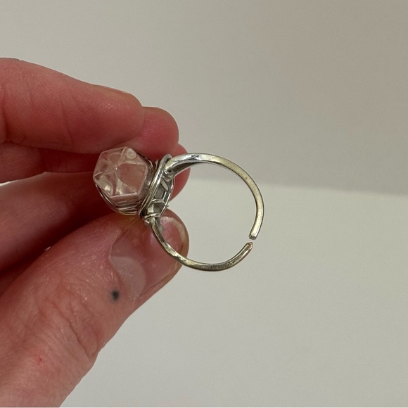 ✨4/$25✨ Boho Adjustable Clear Quartz Crystal Ring - Handmade Artisan Jewelry - Picture 4 of 5